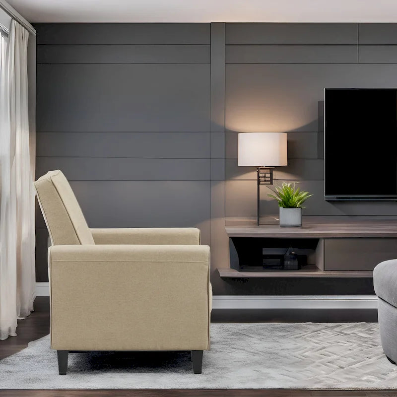 Fauteuil inclinable avec repose-pieds réglable et accoudoirs rembourrés