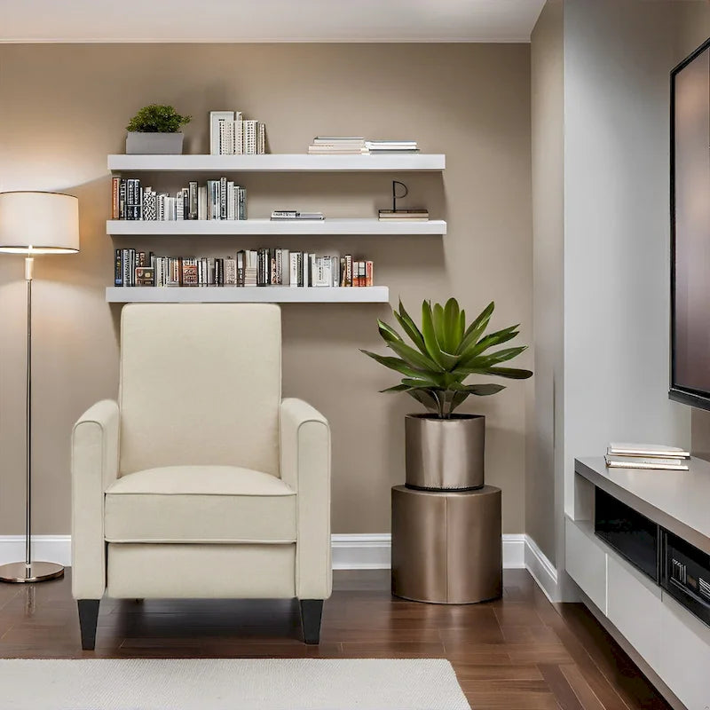 Fauteuil inclinable avec repose-pieds réglable et accoudoirs rembourrés