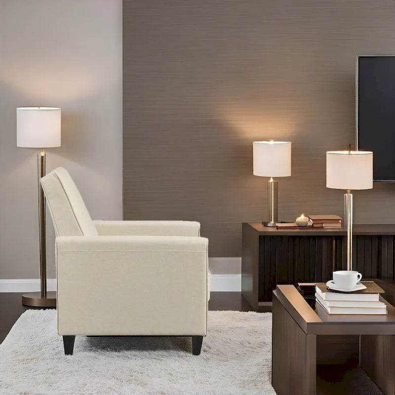 Fauteuil inclinable avec repose-pieds réglable et accoudoirs rembourrés