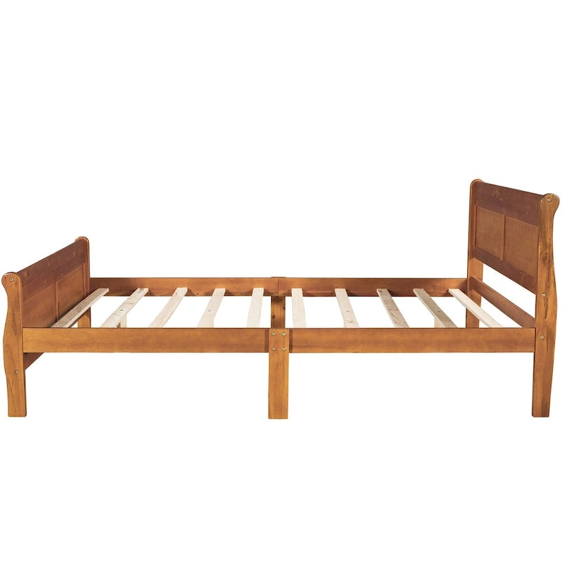 Lit plate-forme en bois de taille Queen avec tête et pied de lit