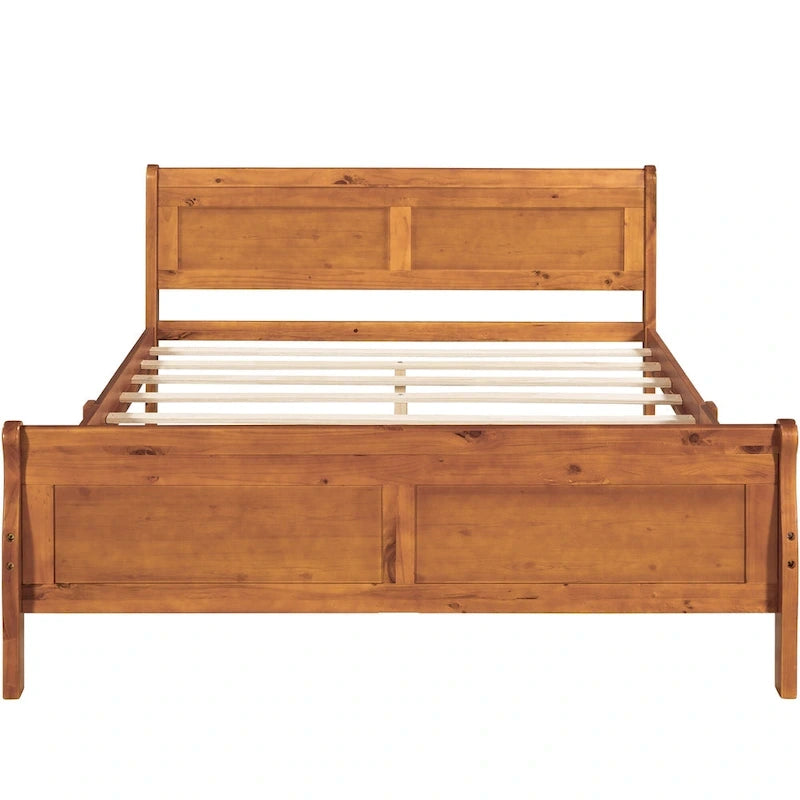 Lit plate-forme en bois de taille Queen avec tête et pied de lit