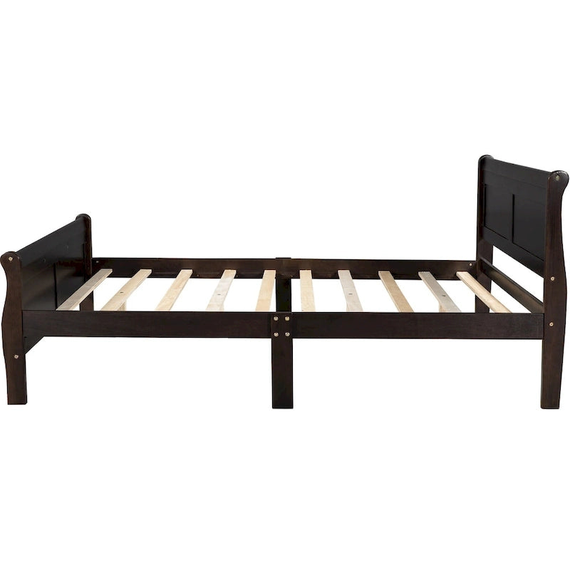 Lit plate-forme en bois de taille Queen avec tête et pied de lit