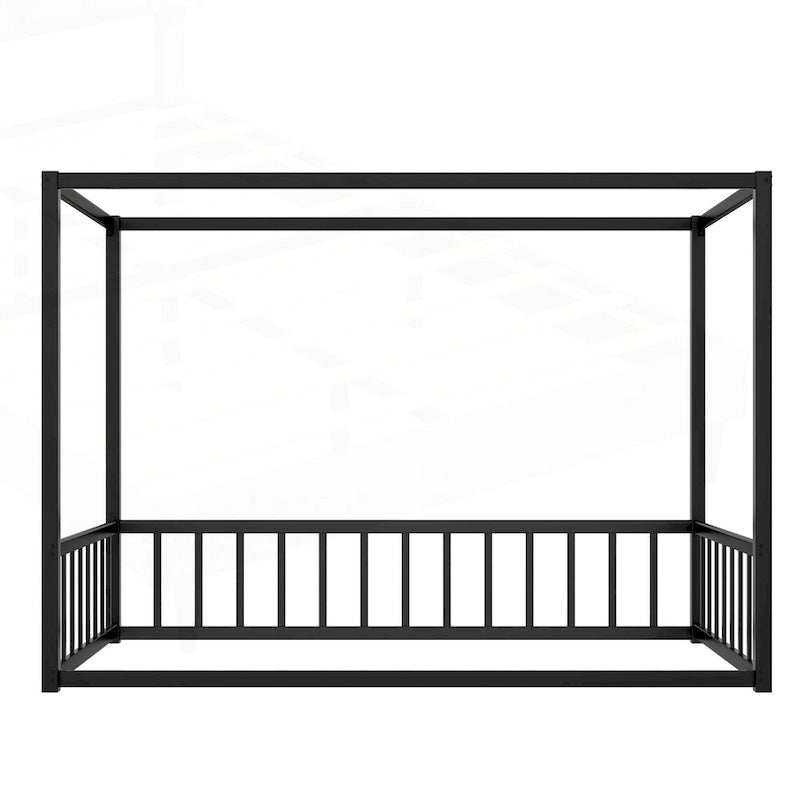 Cadre de lit en fer avec barrières de sécurité latérales – Grand lit / Très grand lit / Lit simple