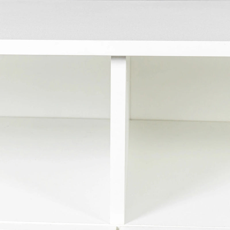 Meuble TV 70 pouces avec étagères ouvertes et tiroirs — Blanc