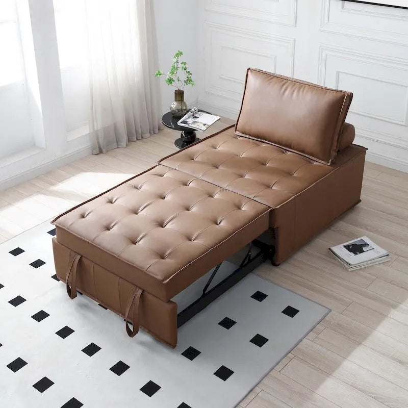 Canapé-lit ottoman convertible avec dossier amovible
