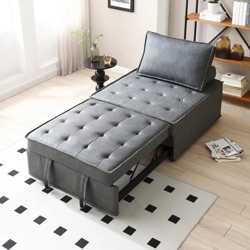 Canapé-lit ottoman convertible avec dossier amovible
