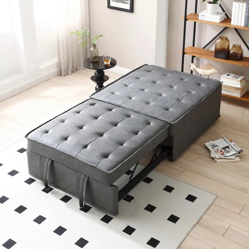 Canapé-lit ottoman convertible avec dossier amovible