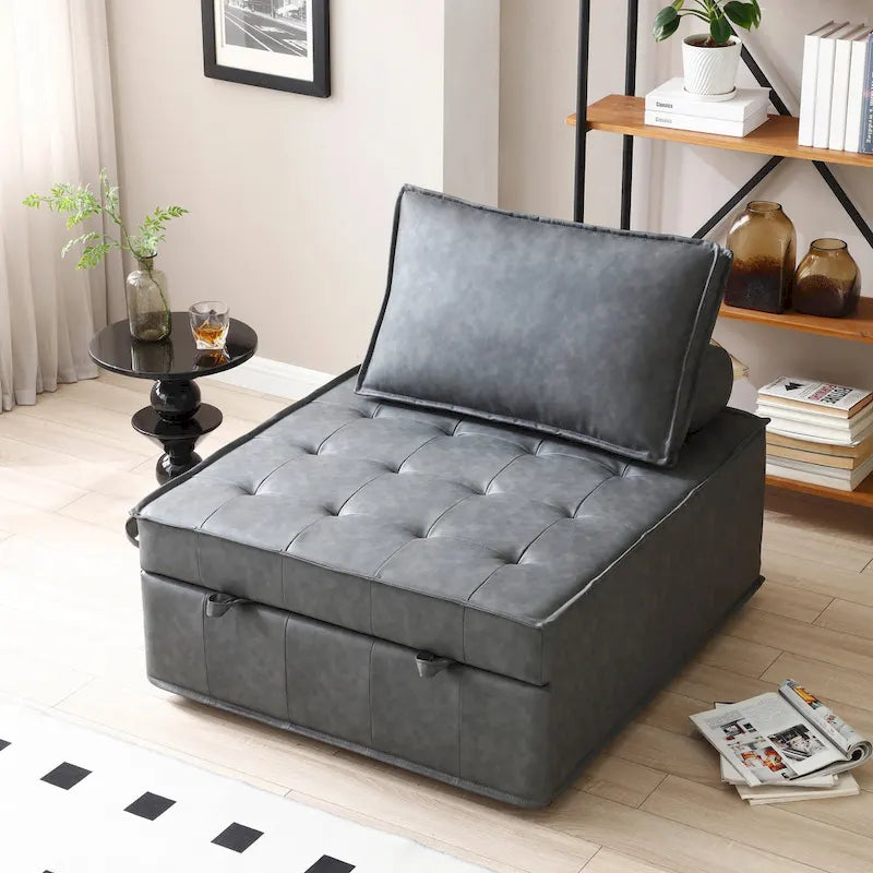 Canapé-lit ottoman convertible avec dossier amovible