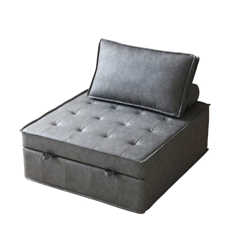 Canapé-lit ottoman convertible avec dossier amovible