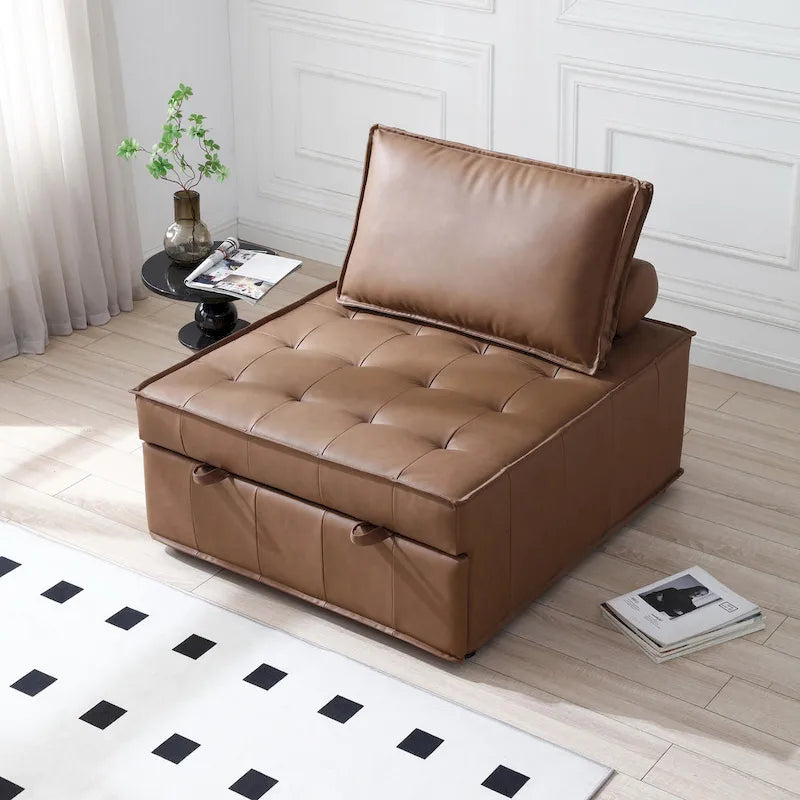 Canapé-lit ottoman convertible avec dossier amovible