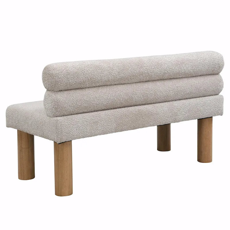 Banc de salle à manger capitonné avec pieds en bois massif