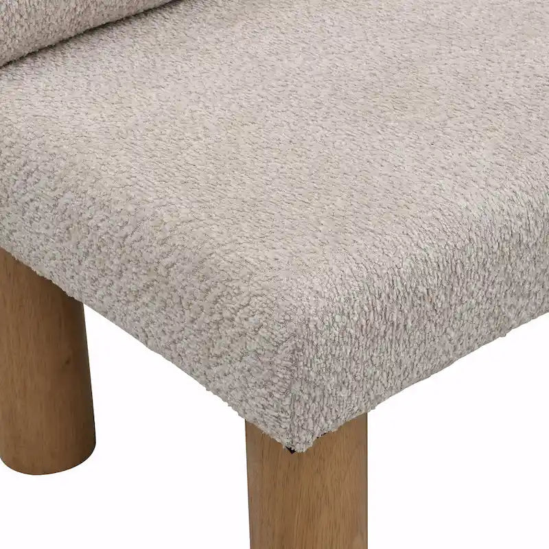 Banc de salle à manger capitonné avec pieds en bois massif