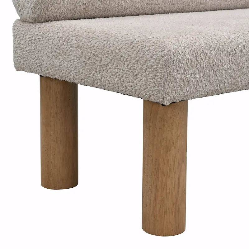 Banc de salle à manger capitonné avec pieds en bois massif
