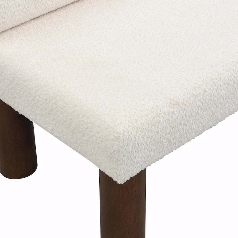 Banc de salle à manger capitonné avec pieds en bois massif