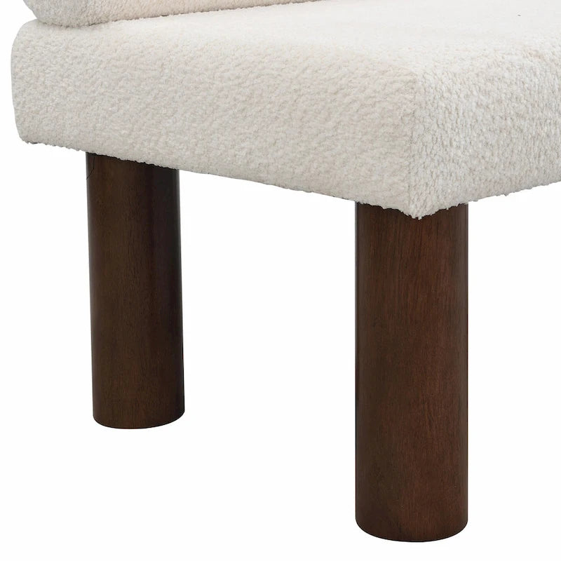Banc de salle à manger capitonné avec pieds en bois massif