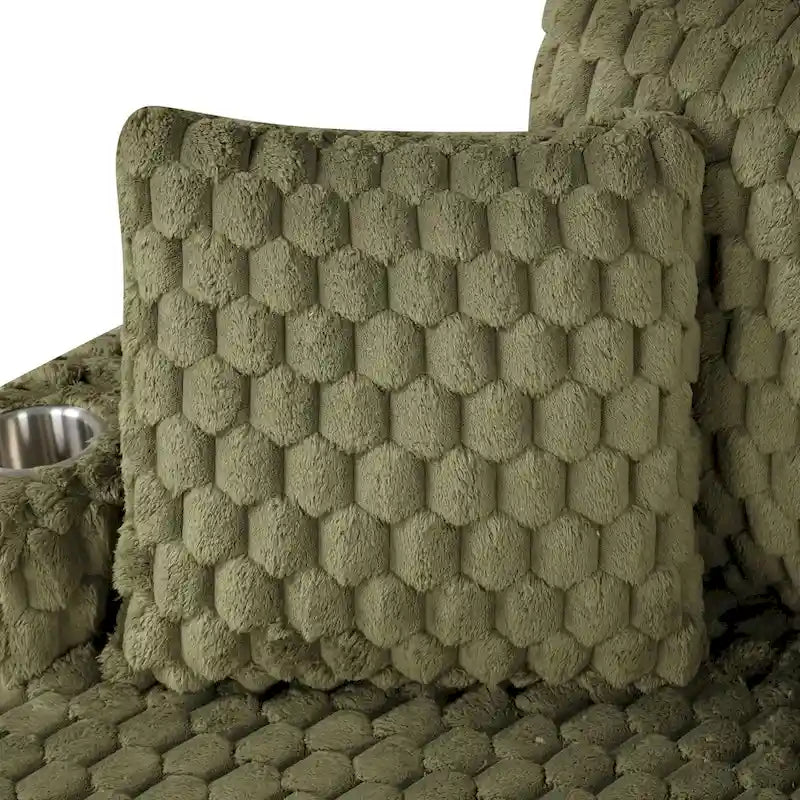 Chaise longue rembourrée moderne surdimensionnée à deux accoudoirs