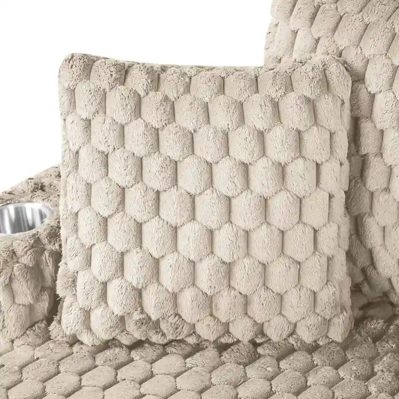 Chaise longue rembourrée moderne surdimensionnée à deux accoudoirs