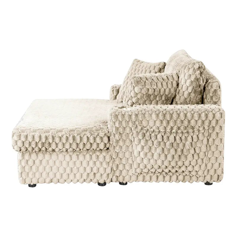 Chaise longue rembourrée moderne surdimensionnée à deux accoudoirs