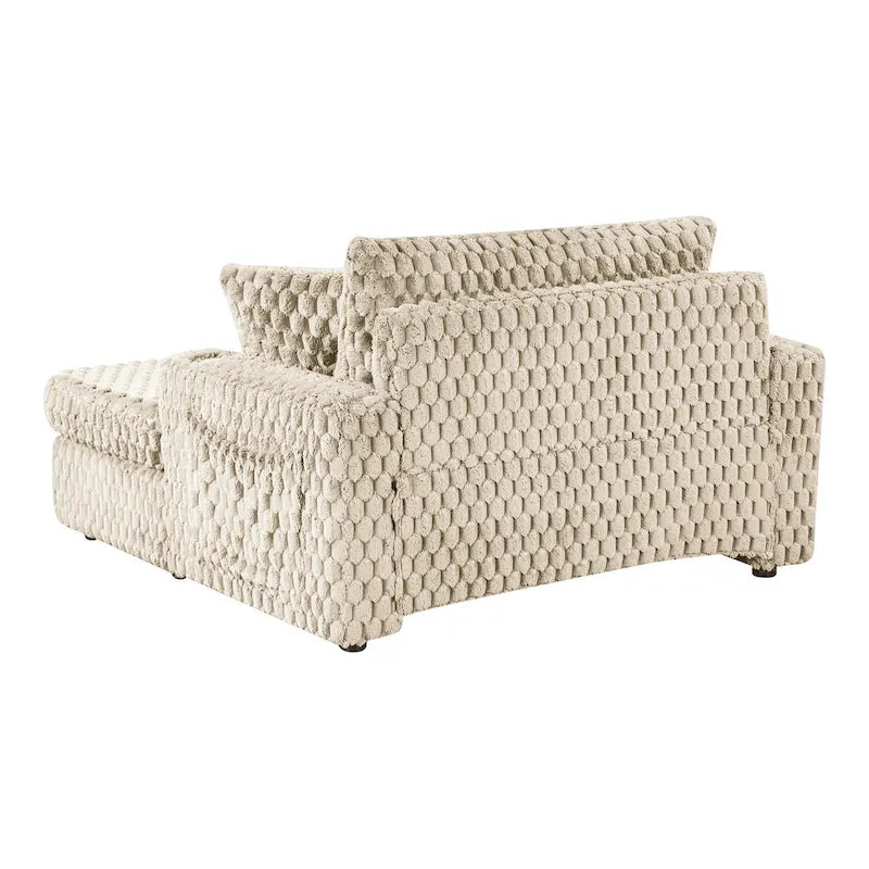 Chaise longue rembourrée moderne surdimensionnée à deux accoudoirs