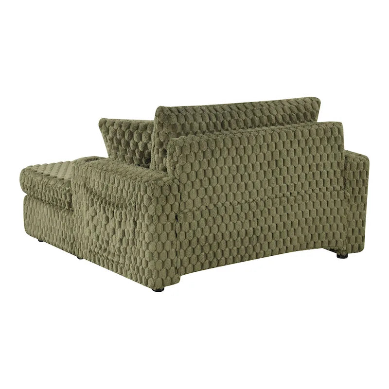 Chaise longue rembourrée moderne surdimensionnée à deux accoudoirs
