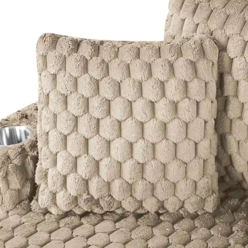Chaise longue rembourrée moderne surdimensionnée à deux accoudoirs