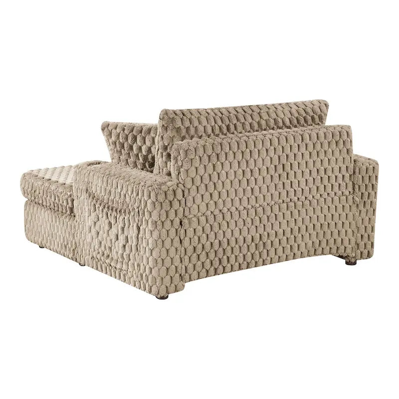 Chaise longue rembourrée moderne surdimensionnée à deux accoudoirs
