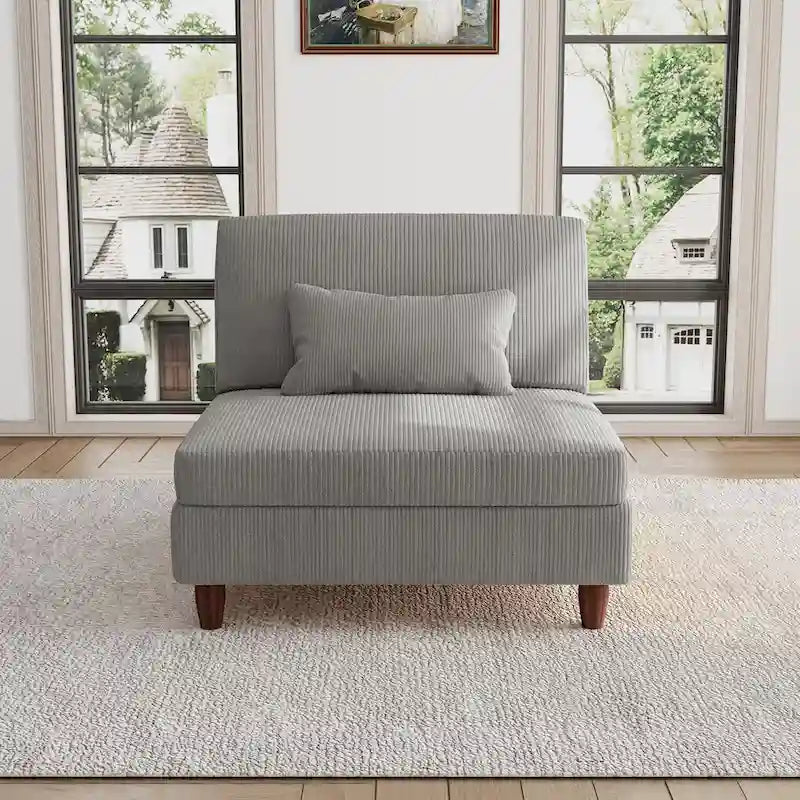 Chaise sans accoudoirs en velours côtelé