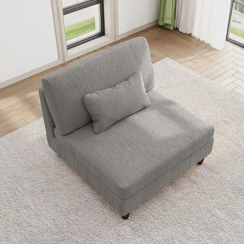Chaise sans accoudoirs en velours côtelé