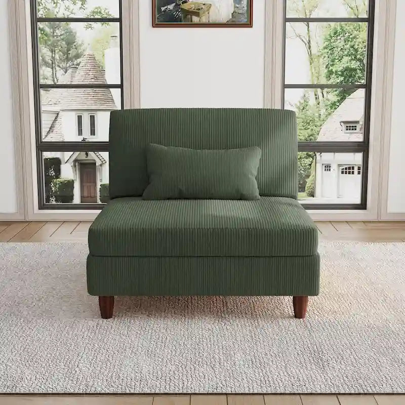 Chaise sans accoudoirs en velours côtelé
