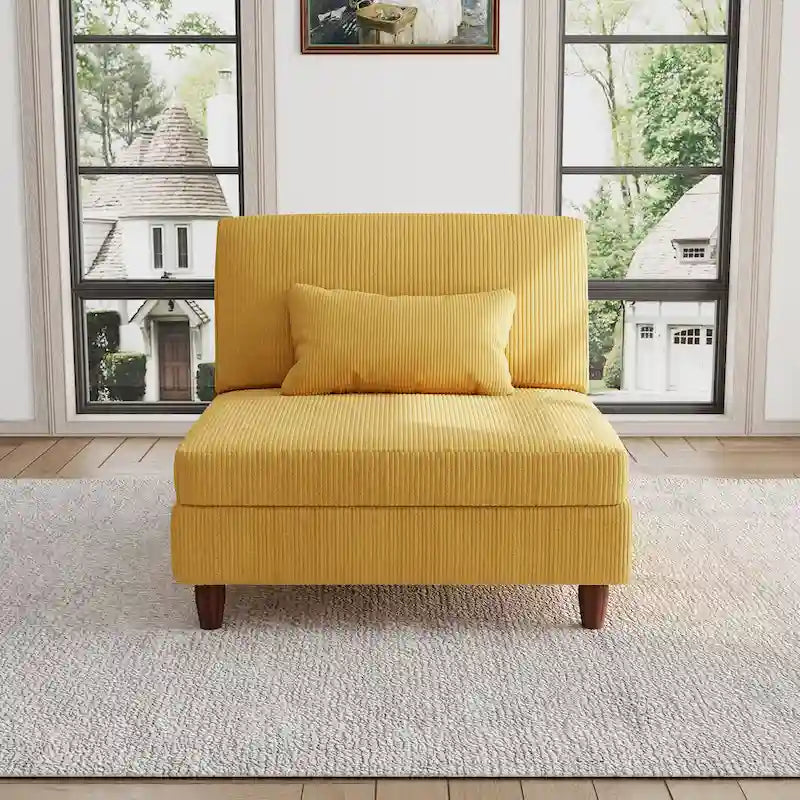 Chaise sans accoudoirs en velours côtelé