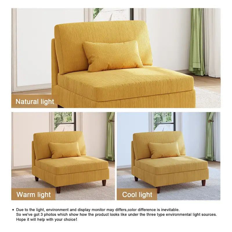 Chaise sans accoudoirs en velours côtelé