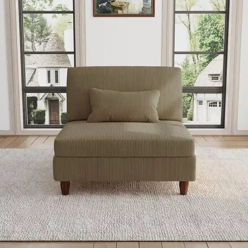 Chaise sans accoudoirs en velours côtelé