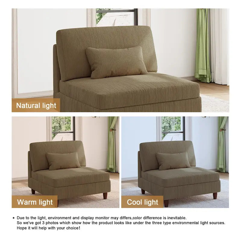 Chaise sans accoudoirs en velours côtelé