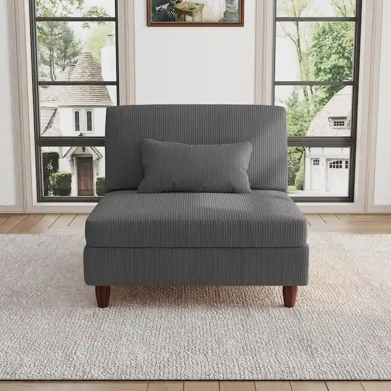 Chaise sans accoudoirs en velours côtelé
