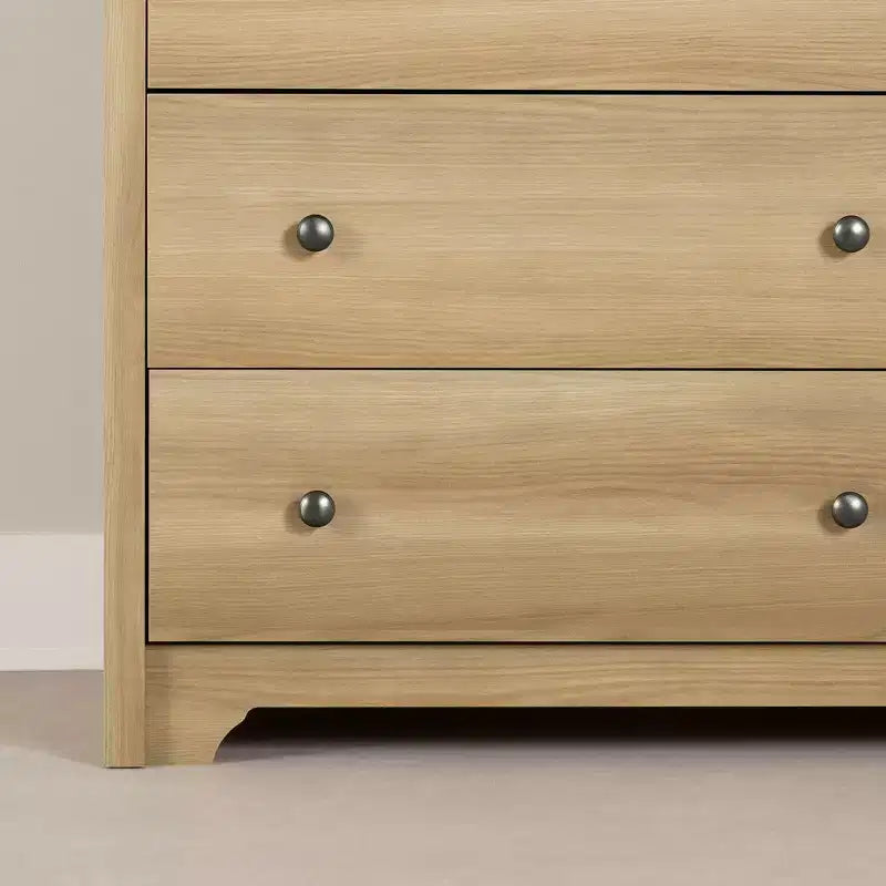 Commode double 6 tiroirs South Shore Ash : Ancrage anti-basculement, Fini stratifié, Panneau de particules, 59,25" de largeur