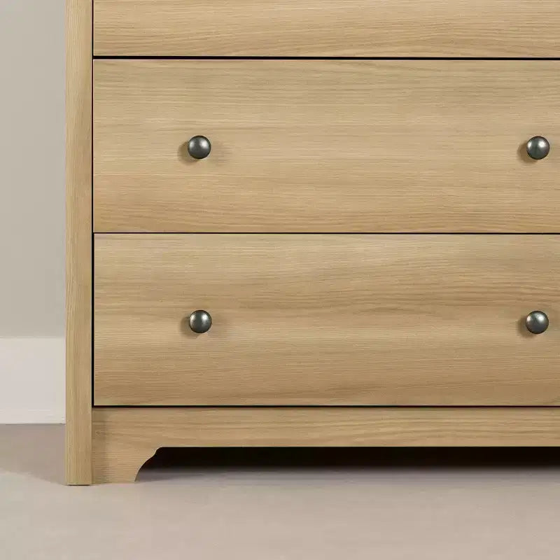 Commode double 6 tiroirs South Shore Ash : Ancrage anti-basculement, Fini stratifié, Panneau de particules, 59,25" de largeur