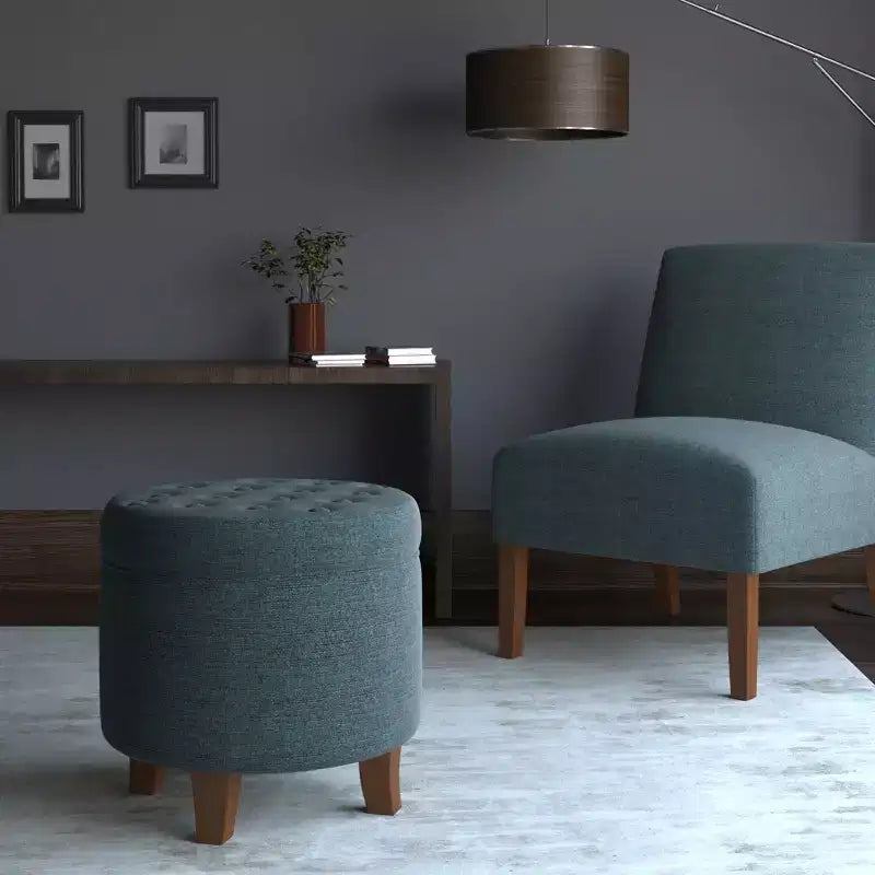 Ottoman de rangement touffeté Boho - HomePop