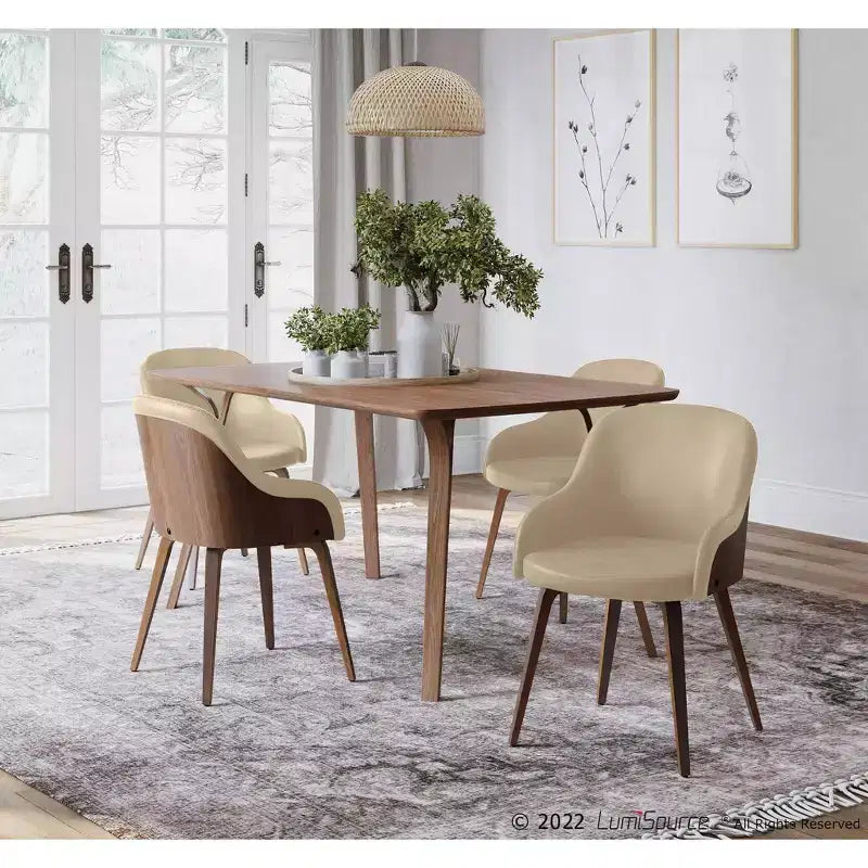 Chaise d'appoint de salle à manger moderne du milieu du siècle Bacci - Lumisource