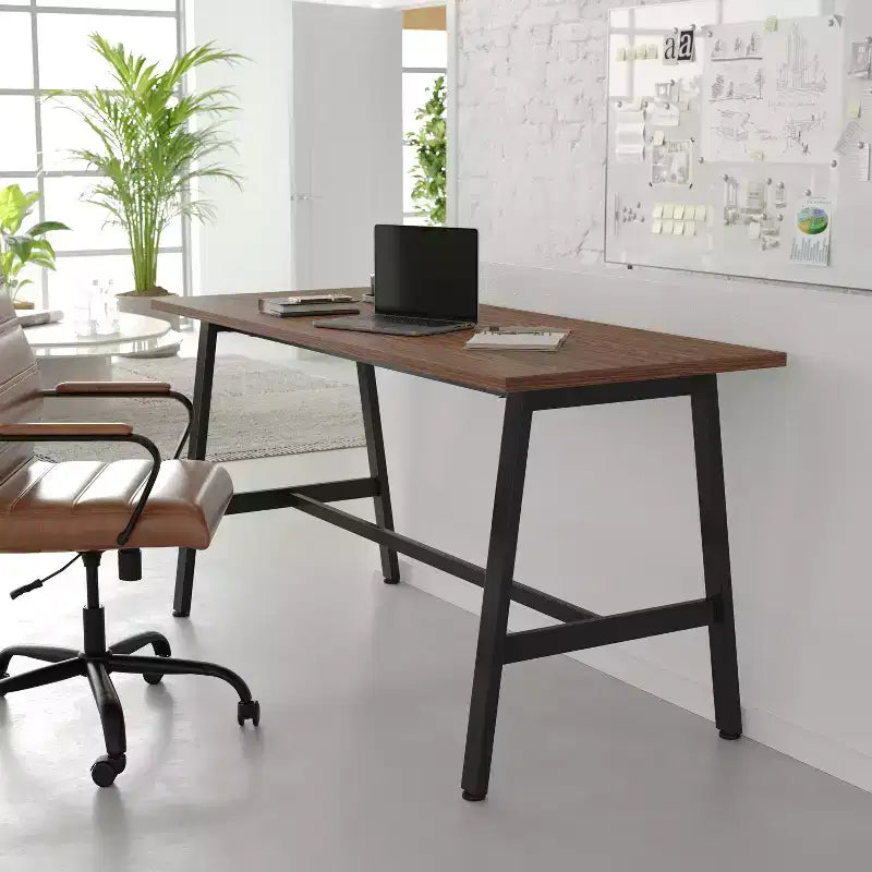 Flash Furniture Redmond Table de conférence commerciale 60x24 avec plateau de 1 pouce d'épaisseur en stratifié double face avec bordure en PVC et base en acier robuste de type A