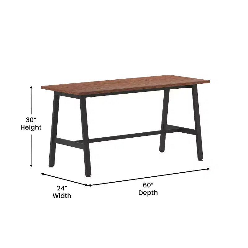 Flash Furniture Redmond Table de conférence commerciale 60x24 avec plateau de 1 pouce d'épaisseur en stratifié double face avec bordure en PVC et base en acier robuste de type A