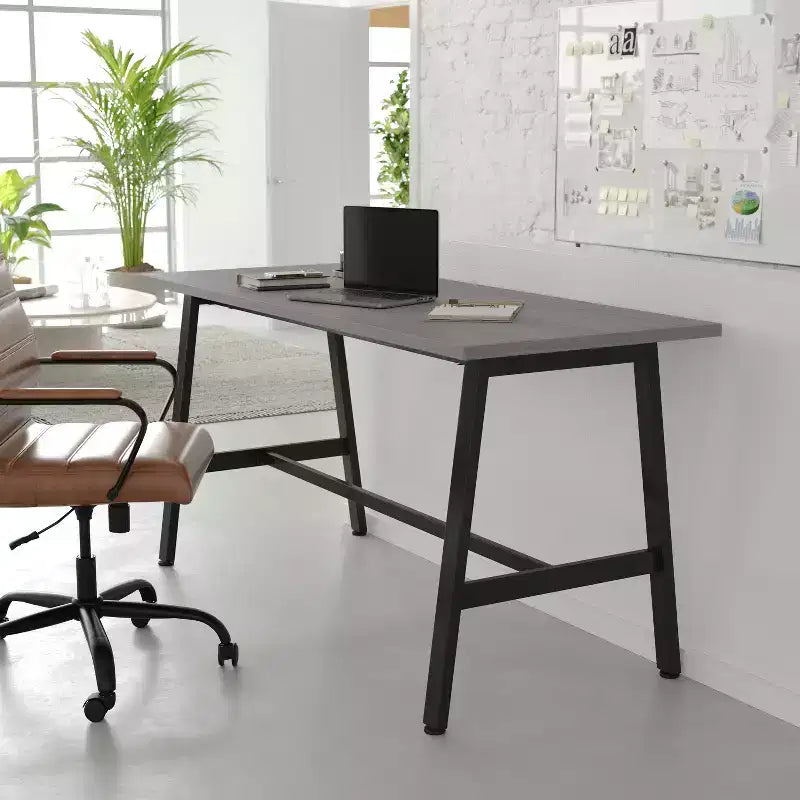 Flash Furniture Redmond Table de conférence commerciale 60x24 avec plateau de 1 pouce d'épaisseur en stratifié double face avec bordure en PVC et base en acier robuste de type A