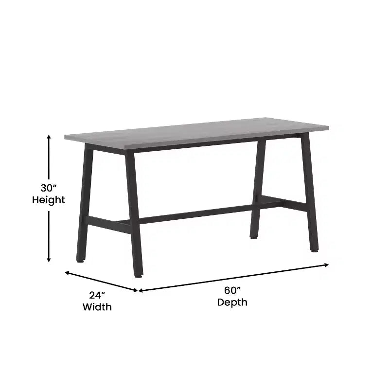 Flash Furniture Redmond Table de conférence commerciale 60x24 avec plateau de 1 pouce d'épaisseur en stratifié double face avec bordure en PVC et base en acier robuste de type A