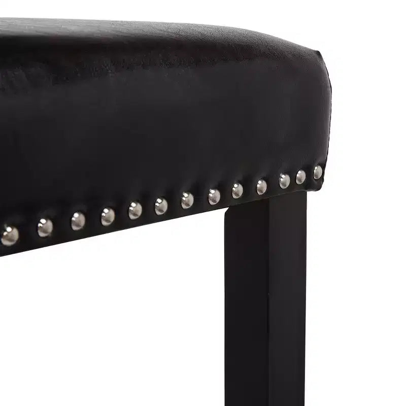 WestinTrends 29" Tabouret de bar rembourré avec siège de selle (lot de 2), noir/noir