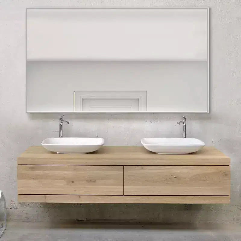 Miroir mural décoratif rectangulaire Dovelina à cadre métallique moderne