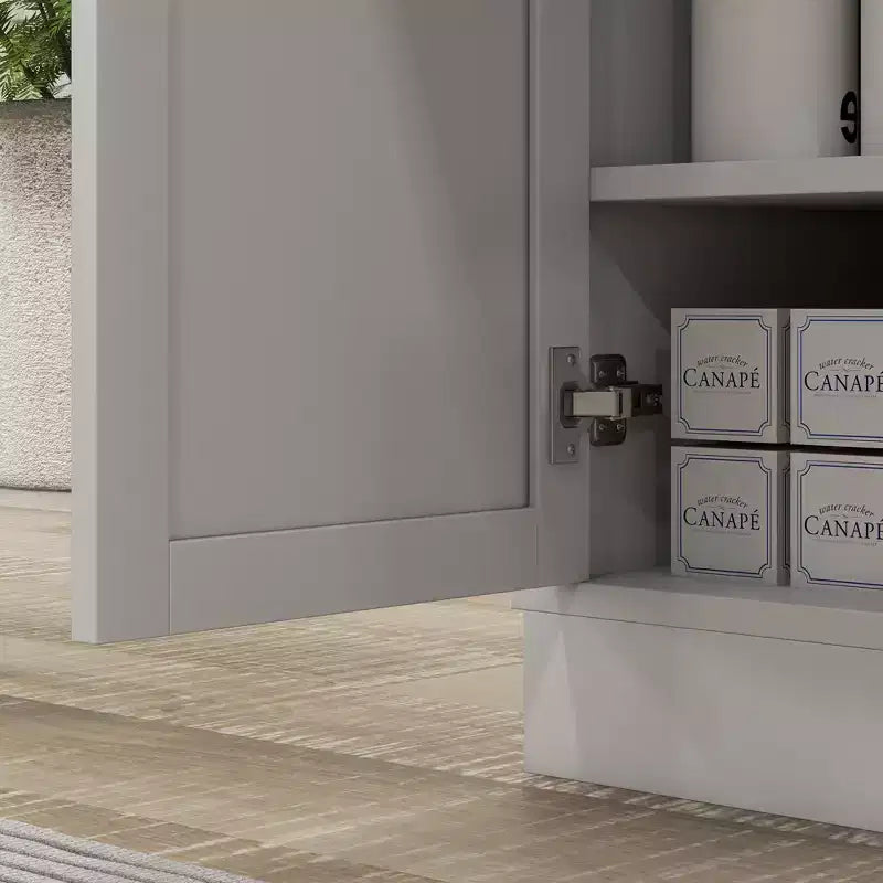 Meuble de cuisine HOMCOM avec tiroir, placard à double porte et étagère réglable, buffet avec armoire haute et trou pour câbles, blanc