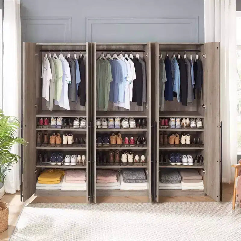 Manhattan Comfort Lot de 3 armoires-penderies Lee 2 portes et 4 étagères