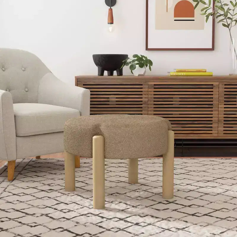 Luna Boucle Ottoman - HomePop