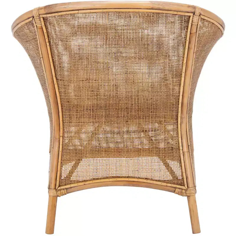 Fauteuil d'appoint Jessica en rotin avec coussin - ACH6519A - Blanc/Brun Miel Lavé - Safavieh