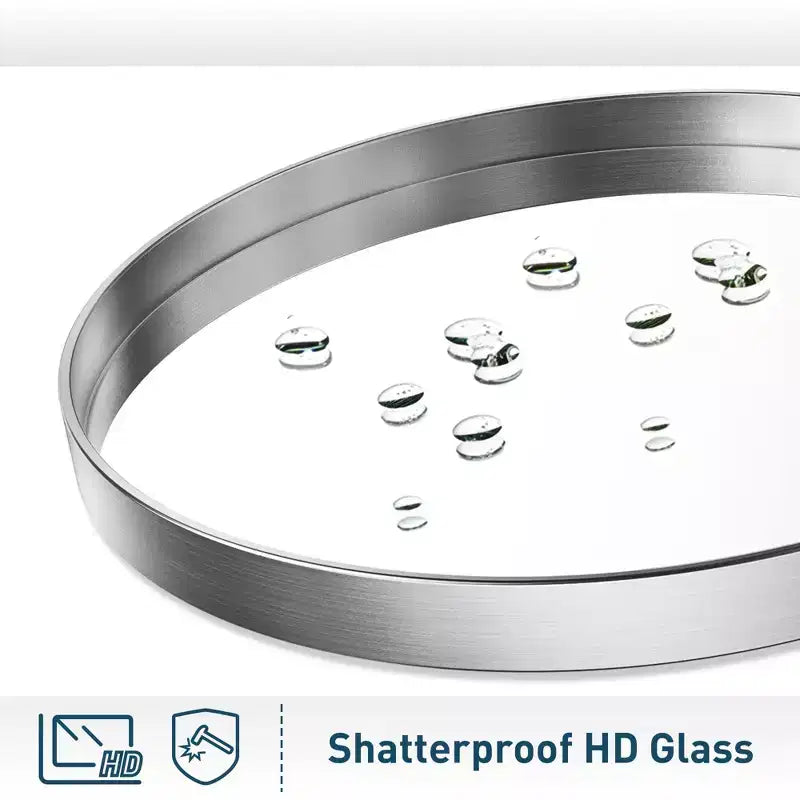 Keonjinn Miroir de salle de bain rond à LED avec cadre en métal, rétroéclairé, 3 températures de couleur, intensité variable, anti-buée