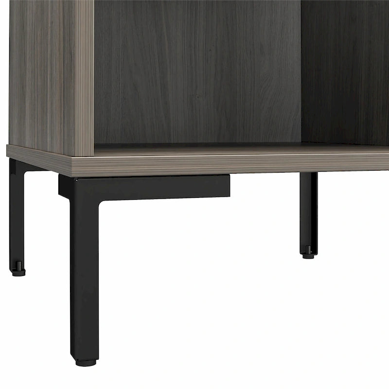 Table de chevet rustique avec étagère ouverte - Chêne vieilli